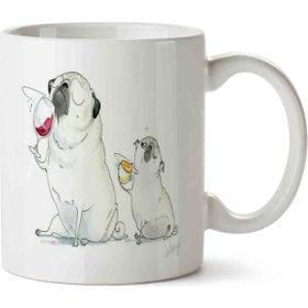 Art Hediye Içki Içen Pug Köpek Kupa Bardak