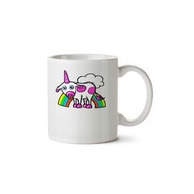 Art Hediye İnek Unicorn İki Tarafı Baskılı Kupa