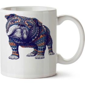 Art Hediye İngiliz Bulldog Renkli İki Tarafı Baskılı Kupa