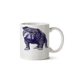 Art Hediye İngiliz Bulldog Renkli İki Tarafı Baskılı Kupa