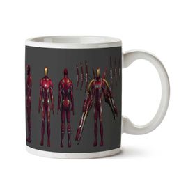 Art Hediye Iron Man Görünüşü İki Tarafı Baskılı Kupa Bardak