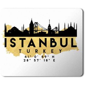 Art Hediye İstanbul Türkiye Koordinatlar Baskılı 23x19 cm Mouse Pad
