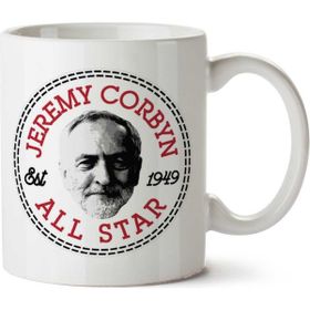 Art Hediye Jeremy Corbyn All Star Converse Logo İki Tarafı Baskılı Kupa Bardak
