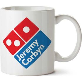 Art Hediye Jeremy Corbyn Dominos Pizza Logo İki Tarafı Baskılı Beyaz Kupa