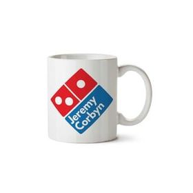 Art Hediye Jeremy Corbyn Dominos Pizza Logo İki Tarafı Baskılı Beyaz Kupa