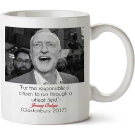 Art Hediye Jeremy Corbyn Quote Running Through Wheat Fields Black Text İki Tarafı Baskılı Kupa Bardak