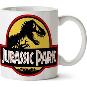 Art Hediye Jurassic Park Logo İki Tarafı Baskılı Beyaz Kupa