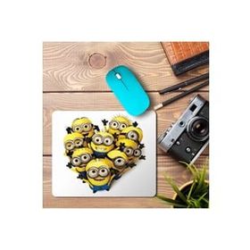 Art Hediye Kalpli Minious Baskılı 23x19 cm Mouse Pad