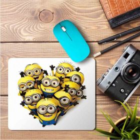 Art Hediye Kalpli Minious Baskılı 23x19 cm Mouse Pad