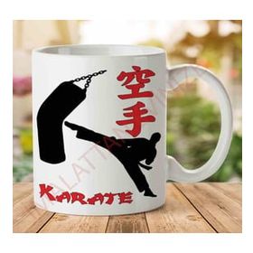 Art Hediye Karate Hareke İki Tarafı Baskılı Kupa Bardak
