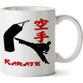 Art Hediye Karate Hareke İki Tarafı Baskılı Kupa Bardak