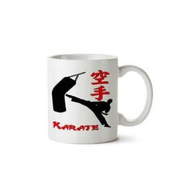 Art Hediye Karate Hareke İki Tarafı Baskılı Kupa Bardak