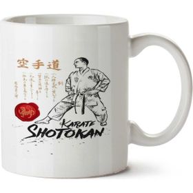 Art Hediye Karate Shotokan Dojokun Eskiz İki Tarafı Baskılı Kupa Bardak