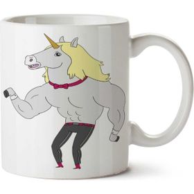 Art Hediye Kaslı Unicorn Transparent İki Tarafı Baskılı Kupa Bardak