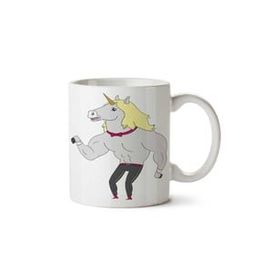 Art Hediye Kaslı Unicorn Transparent İki Tarafı Baskılı Kupa Bardak