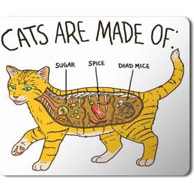 Art Hediye Kedi Anatomi Cat Anatomy Baskılı 23x19 cm Mouse Pad
