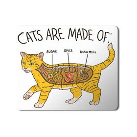 Art Hediye Kedi Anatomi Cat Anatomy Baskılı 23x19 cm Mouse Pad