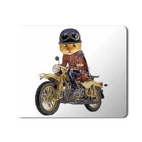 Art Hediye Kedi Motor Süren Kedi Cat Baskılı 23x19 cm Mouse Pad