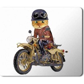 Art Hediye Kedi Motor Süren Kedi Cat Baskılı 23x19 cm Mouse Pad