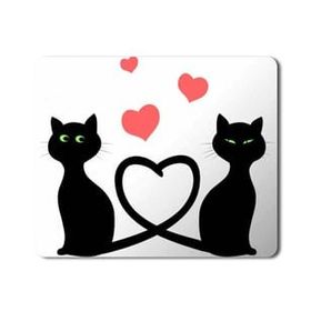 Art Hediye Kedi Seni Seviyorum Love Baskılı 23x19 cm Mouse Pad
