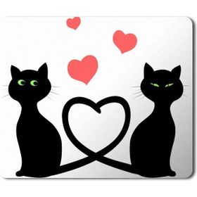 Art Hediye Kedi Seni Seviyorum Love Baskılı 23x19 cm Mouse Pad