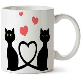 Art Hediye Kedi Seni Seviyorum Love İki Tarafı Baskılı Kupa Bardak