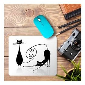 Art Hediye Kediler Silüet Baskılı 23x19 cm Mouse Pad