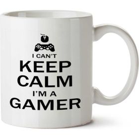 Art Hediye Keep Calm Gamer İki Tarafı Baskılı Beyaz Kupa