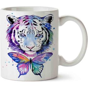 Art Hediye Kelebek Ve Aslan İki Tarafı Baskılı Kupa Bardak