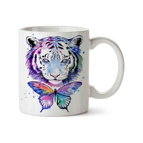 Art Hediye Kelebek Ve Aslan İki Tarafı Baskılı Kupa Bardak