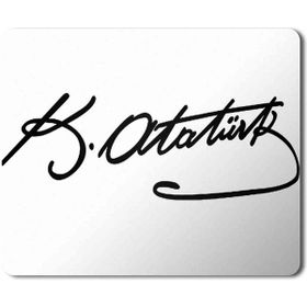 Art Hediye Kemal Atatürk İmza Baskılı 23x19 cm Mouse Pad