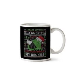 Art Hediye Kermit The Frog None Of My Business Muppets Christmas Knit 01 İki Tarafı Baskılı Kupa Bardak