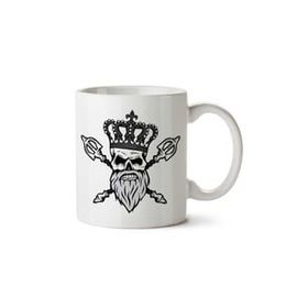 Art Hediye King Skull Kral Kuru Kafa İki Tarafı Baskılı Beyaz Kupa