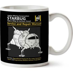 Art Hediye Kırmızı Cüce Starbug Servis Ve Onarım Kılavuzu İki Tarafı Baskılı Kupa Bardak