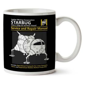 Art Hediye Kırmızı Cüce Starbug Servis Ve Onarım Kılavuzu İki Tarafı Baskılı Kupa Bardak