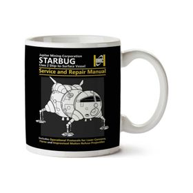 Art Hediye Kırmızı Cüce Starbug Servis Ve Onarım Kılavuzu İki Tarafı Baskılı Kupa Bardak