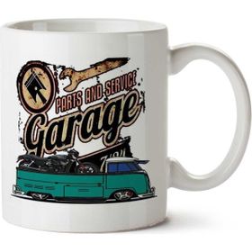 Art Hediye Kombı Garage İki Tarafı Baskılı Kupa Bardak
