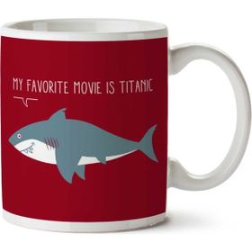 Art Hediye Köpekbalıklarının Favori Filmi Titanic Gemisi İki Tarafı Baskılı Kupa Bardak