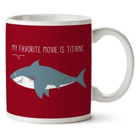 Art Hediye Köpekbalıklarının Favori Filmi Titanic Gemisi İki Tarafı Baskılı Kupa Bardak