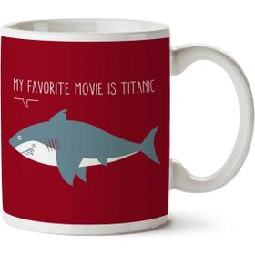 Art Hediye Köpekbalıklarının Favori Filmi Titanic Gemisi İki Tarafı Baskılı Kupa Bardak