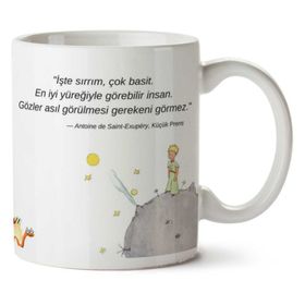 Art Hediye Küçük Prens İşte Sırrım Çok Basi İki Tarafı Baskılı Kupa Bardak