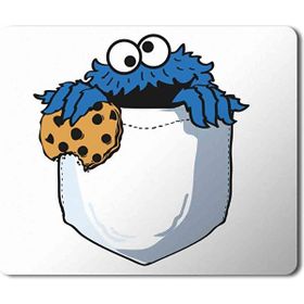 Art Hediye Kurabiye Canavarı Cepte Cookie Monsters Pocket Baskılı 23x19 cm Mouse Pad
