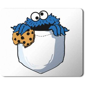 Art Hediye Kurabiye Canavarı Cepte Cookie Monsters Pocket Baskılı 23x19 cm Mouse Pad