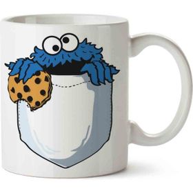 Art Hediye Kurabiye Canavarı Cepte Cookie Monsters Pocket Baskılı Kupa Bardak