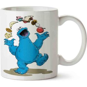 Art Hediye Kurabiye Canavarı Cookie Monsters Iki Tarafı Baskılı Kupa Bardak