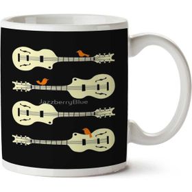 Art Hediye Kuşlar Gitar İki Tarafı Baskılı Kupa Bardak