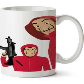 Art Hediye La Casa De Papel 4 Kırmızı İki Tarafı Baskılı Kupa Bardak
