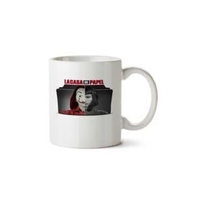 Art Hediye La Casa De Papel Maskeli İki Tarafı Baskılı Kupa Bardak