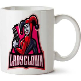 Art Hediye Lady Clown İki Tarafı Baskılı Kupa Bardak