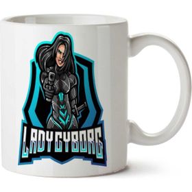 Art Hediye Lady Cyborg İki Tarafı Baskılı Kupa Bardak